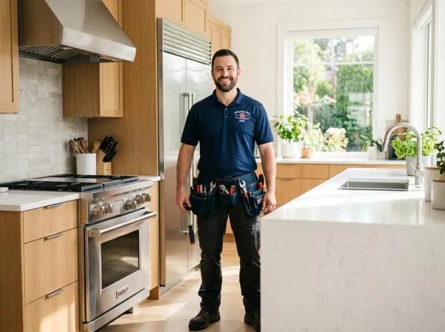 Appliance Repair Hero technician in a Allentown, PA kitchen after an appliance repair